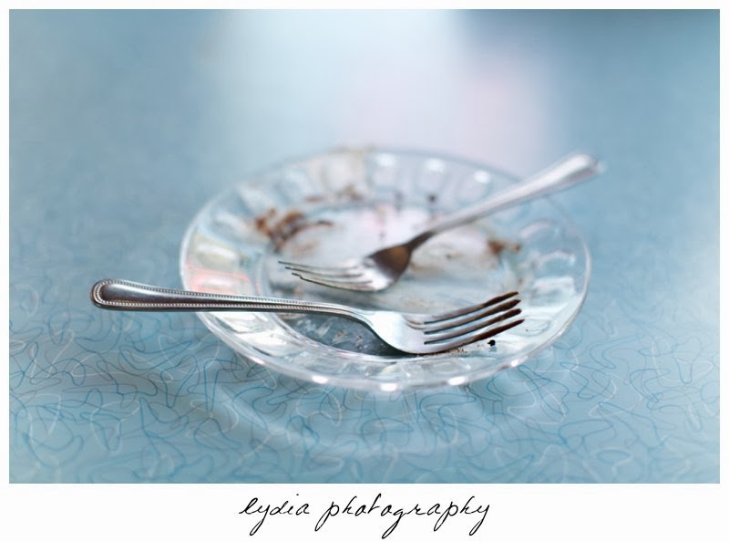 Plate and fork for engagement portraits in downtown Sacramento, California