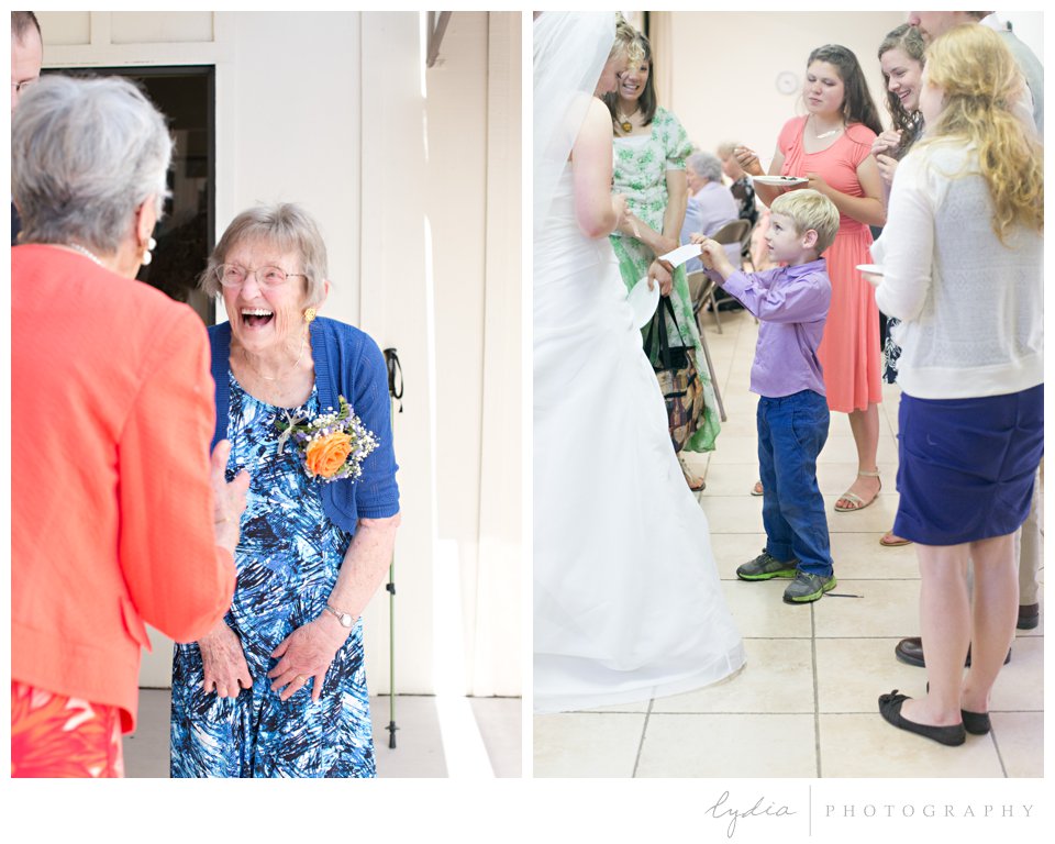 Brides guests on her special day at ethereal wedding in Santa Rosa, California
