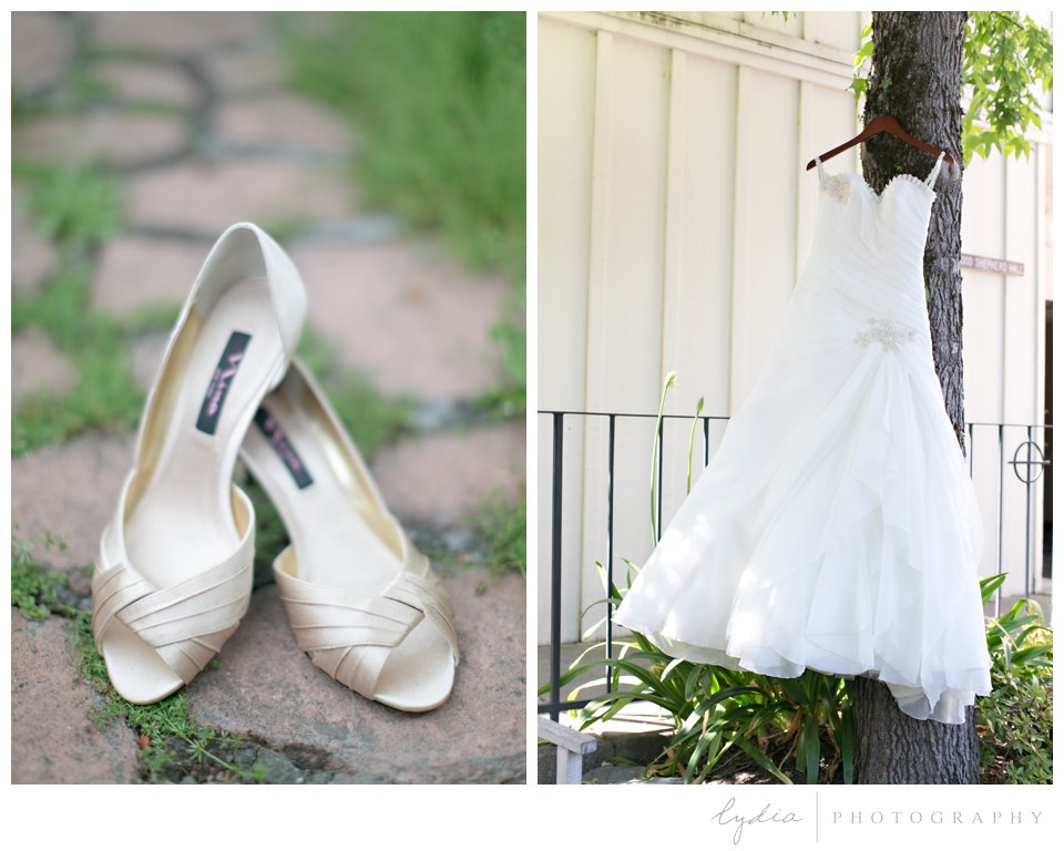 Shoes and Anjolique dress at ethereal wedding in Santa Rosa, California