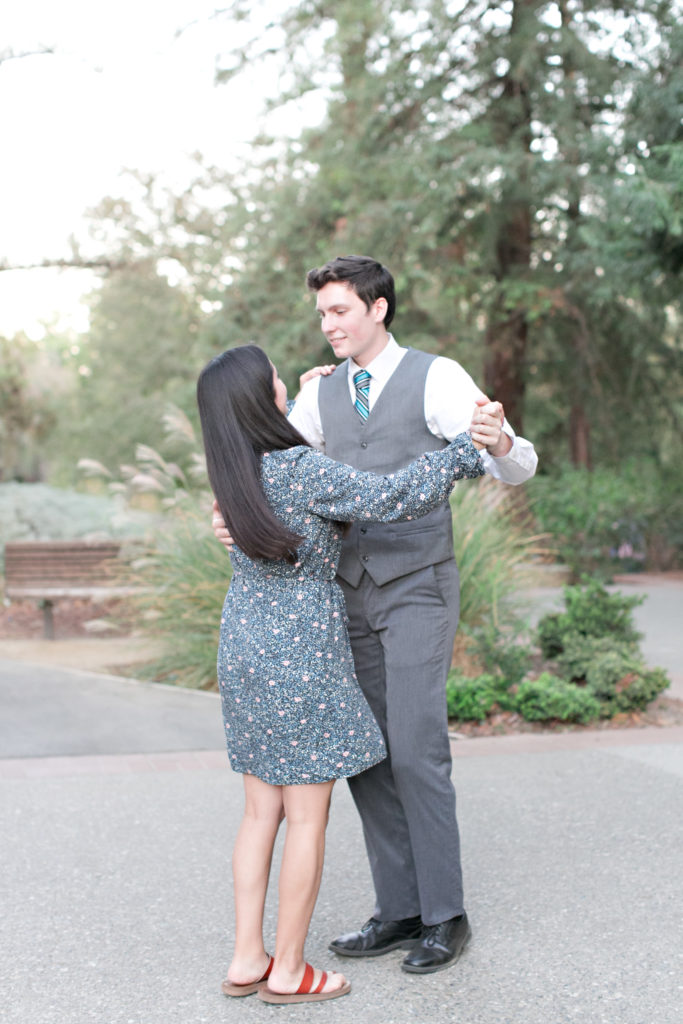 Dancing at engagement photography session