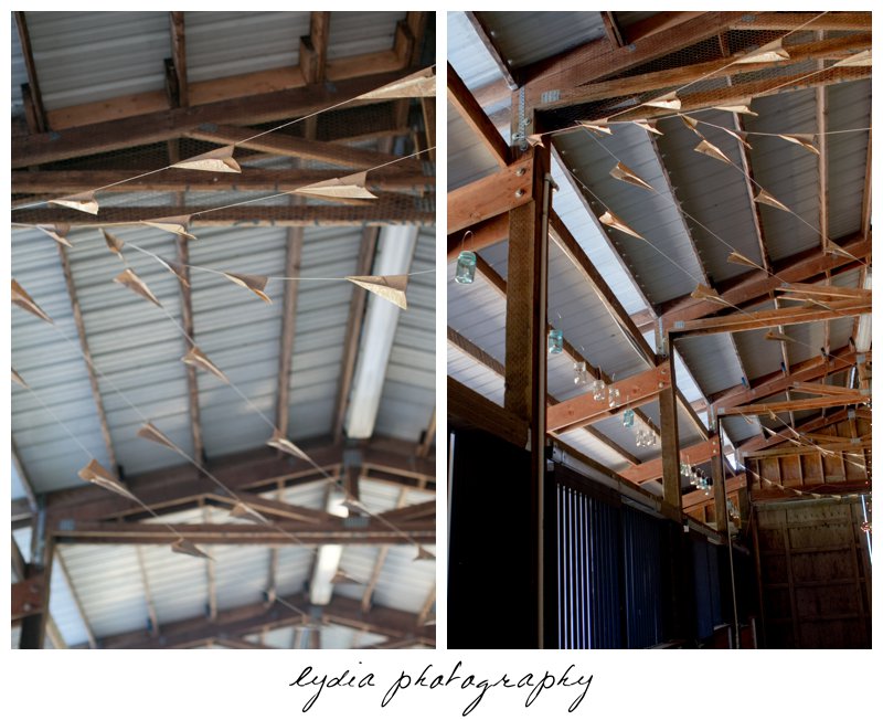 Paper airplanes at vintage travel barn wedding in Sebastopol, California