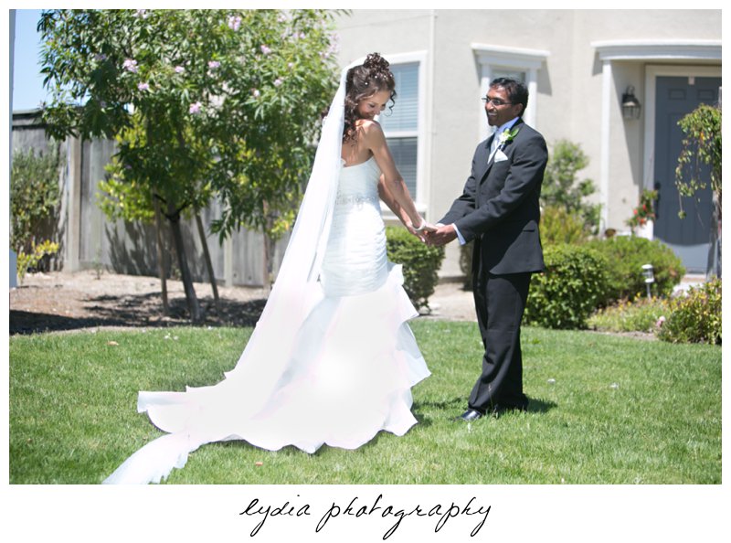Bride and groom at elegant Bay Area, California wedding