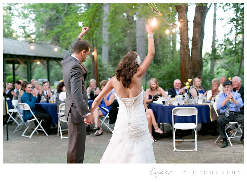 Bride and groom first dance at elegant vintage Empire Mine wedding in Grass Valley, California