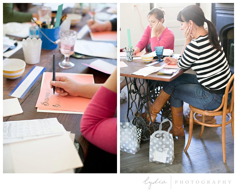 Calligraphy for Pigment & Parchment workshop at Roots Reclaimed The Studio in Grass Valley, California