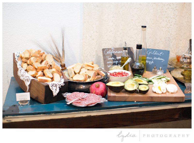 Crostini bar for 30th birthday party in Grass Valley, California