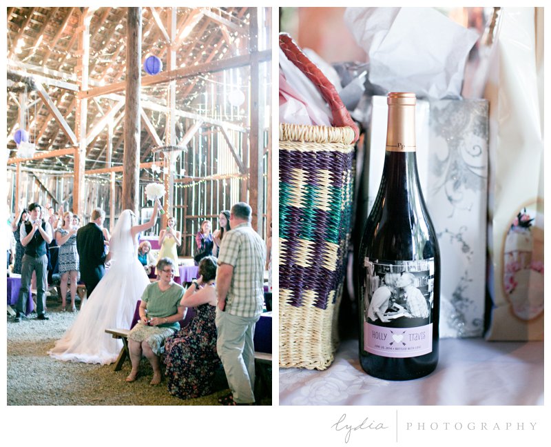 Personalized wine at Squirrel Creek Ranch fairytale wedding in Grass Valley, California 