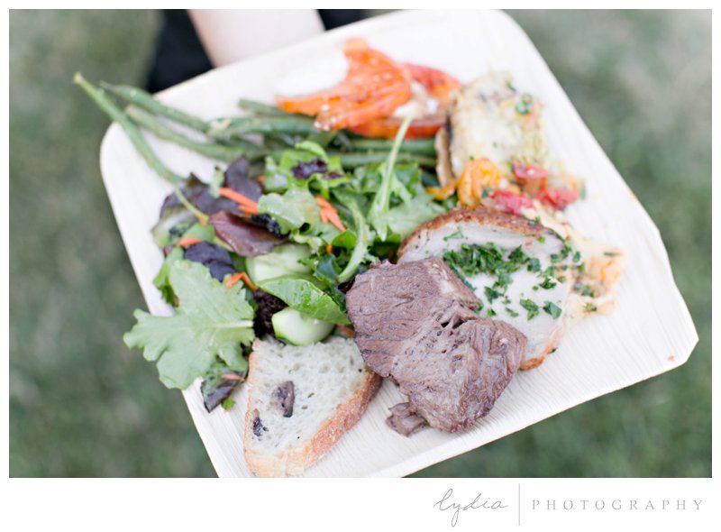 Emily's catering for a vintage Lucchesi Vineyards wedding in Grass Valley, California.