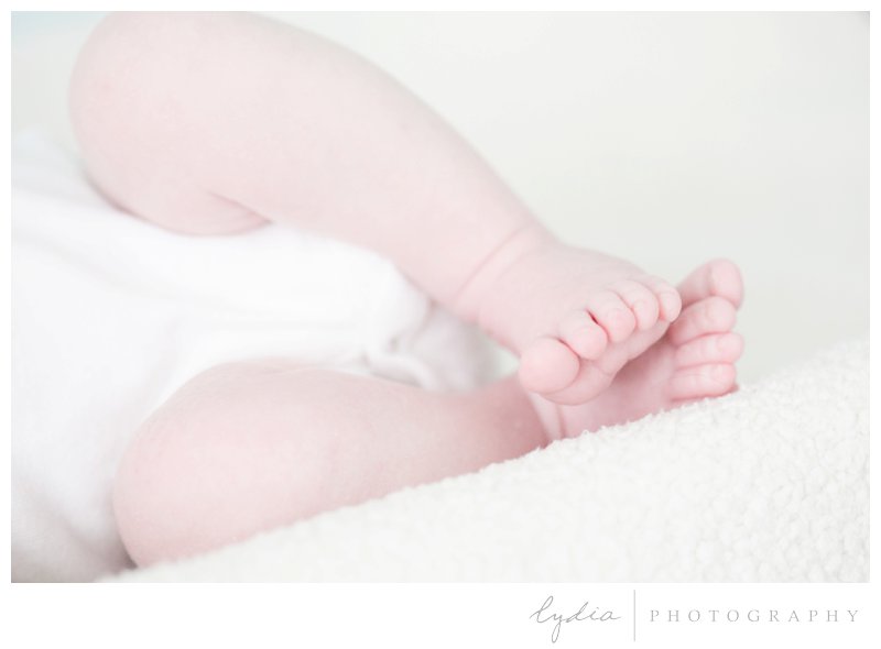 Baby toes for a Napa newborn photography in California
