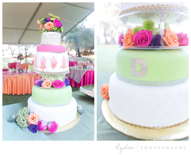 Wedding cake for an Indian styled wedding in Browns Valley, California.