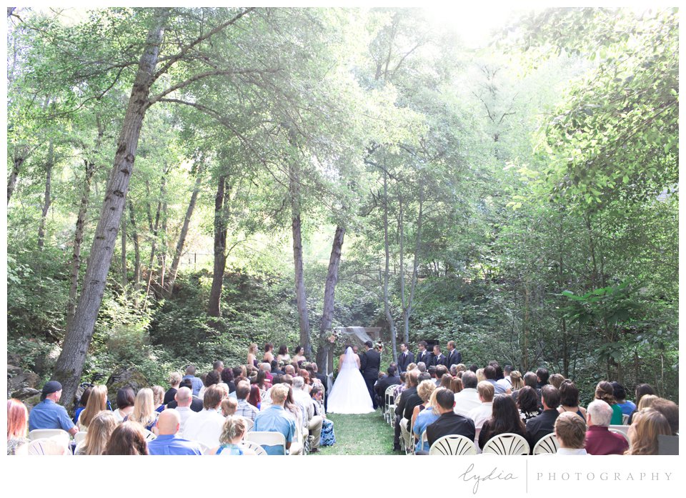 Ceremony location at Northern Queen Inn Wedding in Nevada City, California.