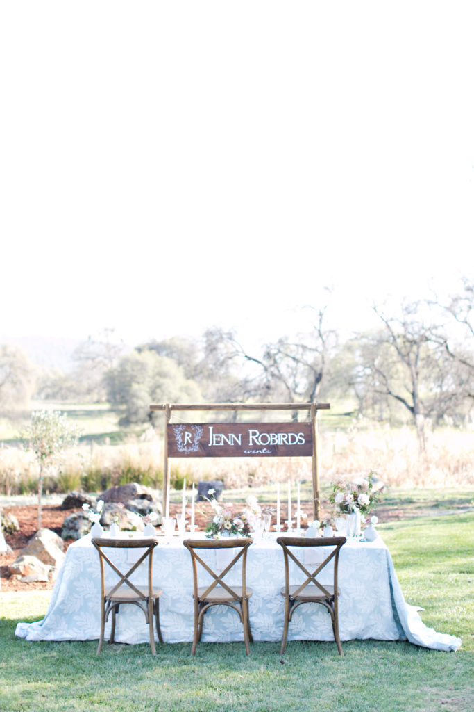 Wedding planner designed elegant garden wedding reception table